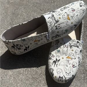 Toms Women's Dog Print Slip-On Shoes